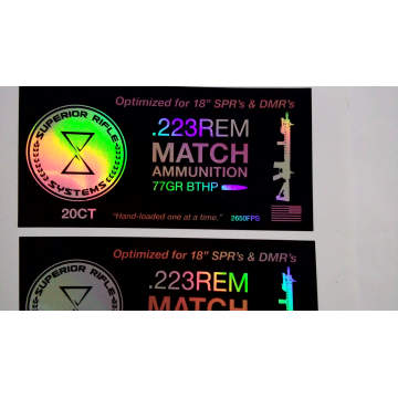 3D holographic honeycomb VOID warranty label/sticker printing with customized invisible black-light pattern